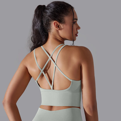 Crossover Back Sports Bra – Power. Halt. Style.