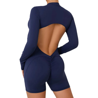 V-Rücken Scrunch Sport-Jumpsuit – Perfekte Kombination aus Style & Performance