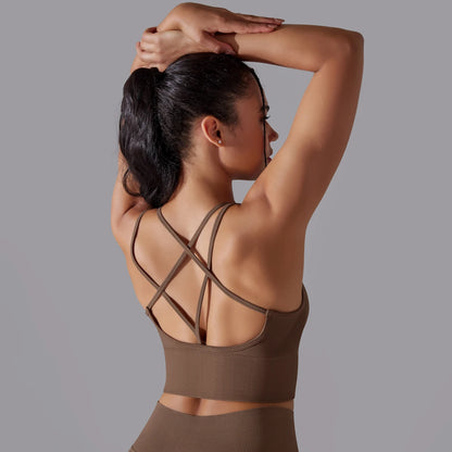 Crossover Back Sports Bra – Power. Halt. Style.
