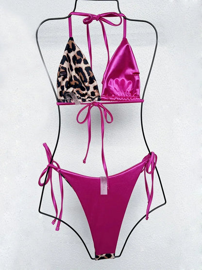 Leopard Satin Bikini-Set – wild, glänzend & ultra feminin