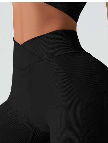 2‑teilige Komfort‑Set: Single‑Strap Yoga‑BH & High‑Waist Shorts