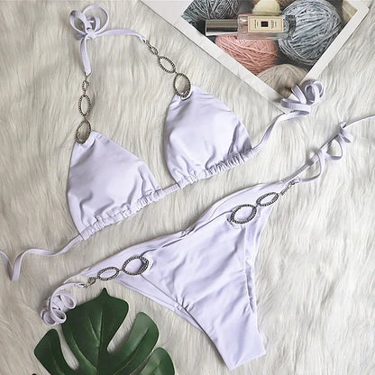 Diamant Bikini mit Ketten – glamourös, sexy & ein echter Blickfang