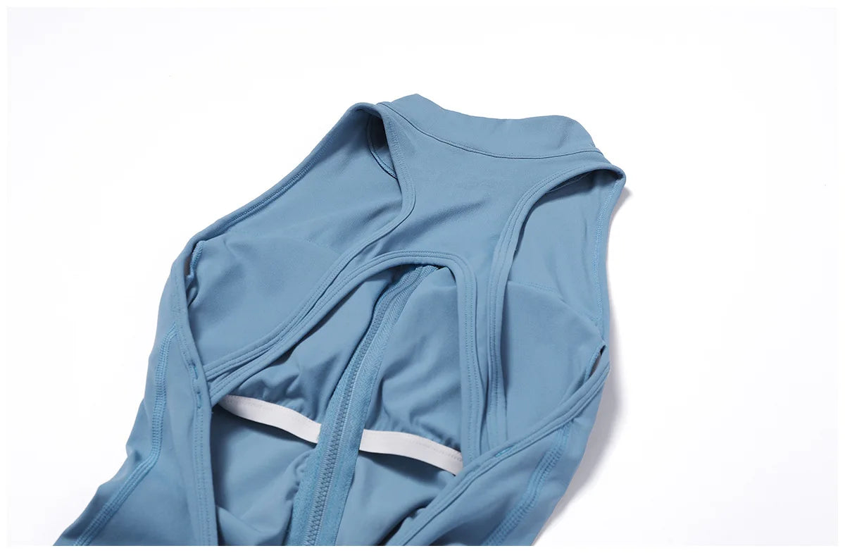 Zipper Yoga Overall – Figurbetonter Sport-Overall für Fitness, Pilates & Workout