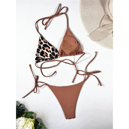 Leopard Satin Bikini-Set – wild, glänzend & ultra feminin