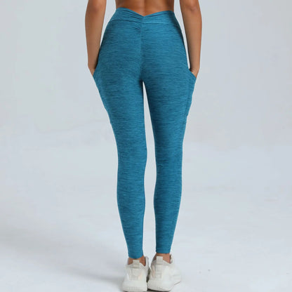 V-Taille Yogahose mit Scrunch-Effekt – Figurbetont & funktional 🍑🖤