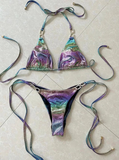 Gradient Snake Bikini – glänzend, wild & ultra feminin