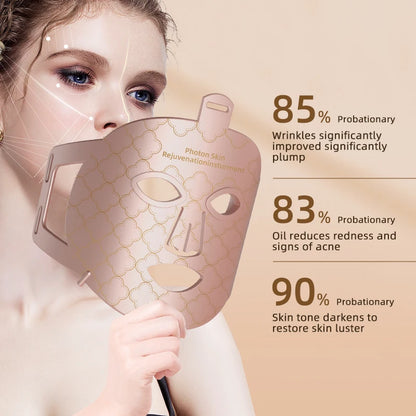 4-in-1 Rote LED-Lichttherapie Maske – Flexible Silikonmaske für Hautverjüngung & Anti-Aging