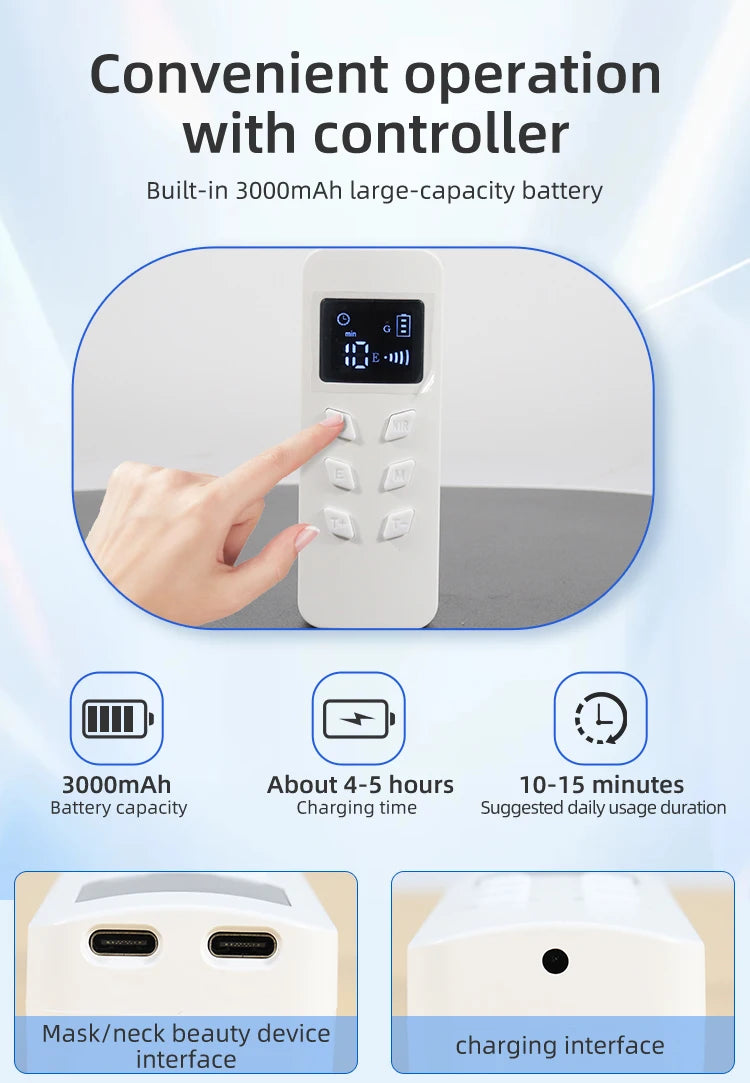 7-Farben Infrarot-LED-Gesichtsmaske mit Halsabdeckung – Anti-Aging & Hautverjüngung