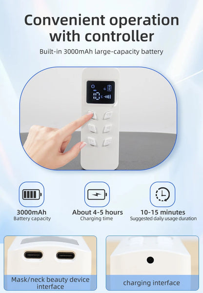 7-Farben Infrarot-LED-Gesichtsmaske mit Halsabdeckung – Anti-Aging & Hautverjüngung