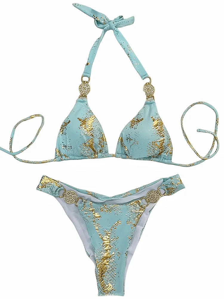 Snake Print Bikini – wild, glänzend & mit sexy High-Cut