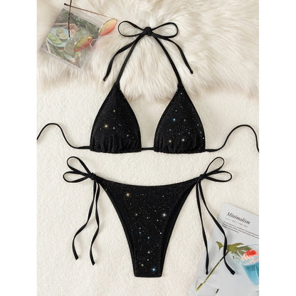 Glitter High-Cut Bikini – glänzend, sexy & ideal für heiße Sommertage