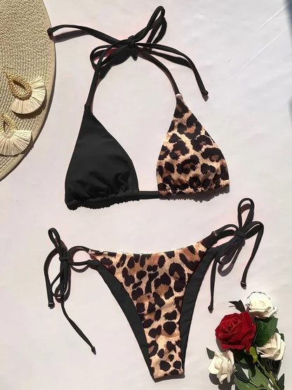 Leopard Satin Bikini-Set – wild, glänzend & ultra feminin