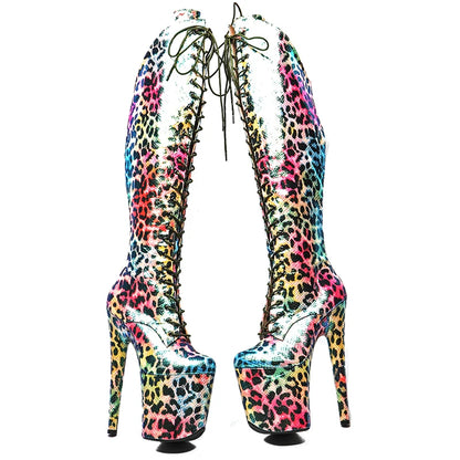 Leecabe Colorful Leopard Platform Boots – wild, bold & made to move