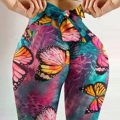 Butterfly Vibes 🦋 – High Waist Leggings mit Po-Lift & Bow-Detail
