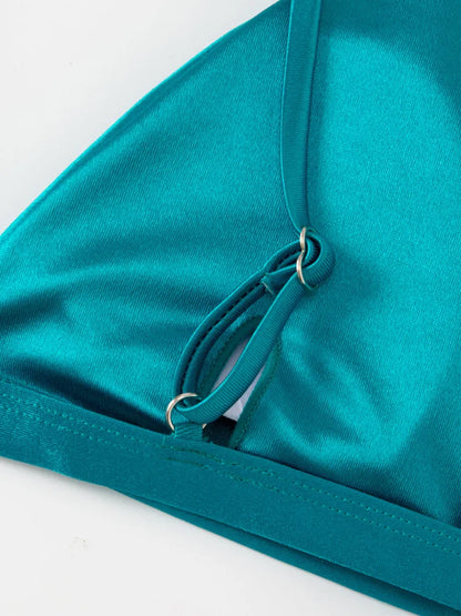 Metallic Satin Bikini-Set – glänzender Style mit brasilianischem Cut