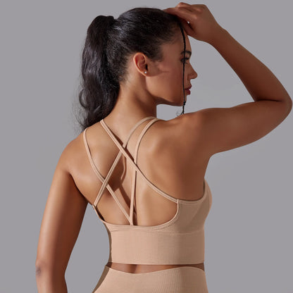 Crossover Back Sports Bra – Power. Halt. Style.