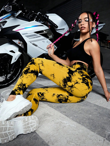 Tie-Dye Yoga Leggings – Perfekter Sitz & Stylischer Look