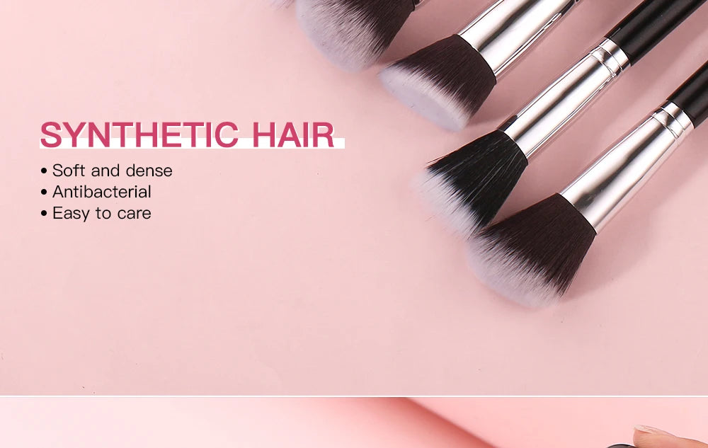 Beili Schwarzes Make-up-Pinsel-Set – Edles Profi-Tool aus Ziegenhaar! ✨