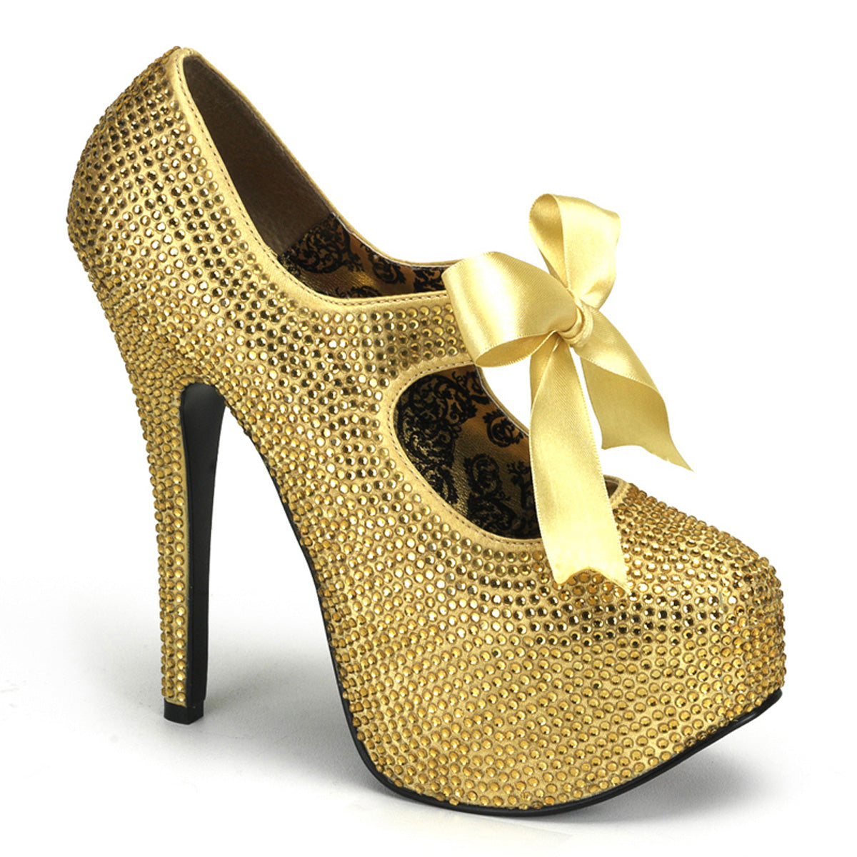 Bordello Strass High Heels TEEZE-04R - Gold